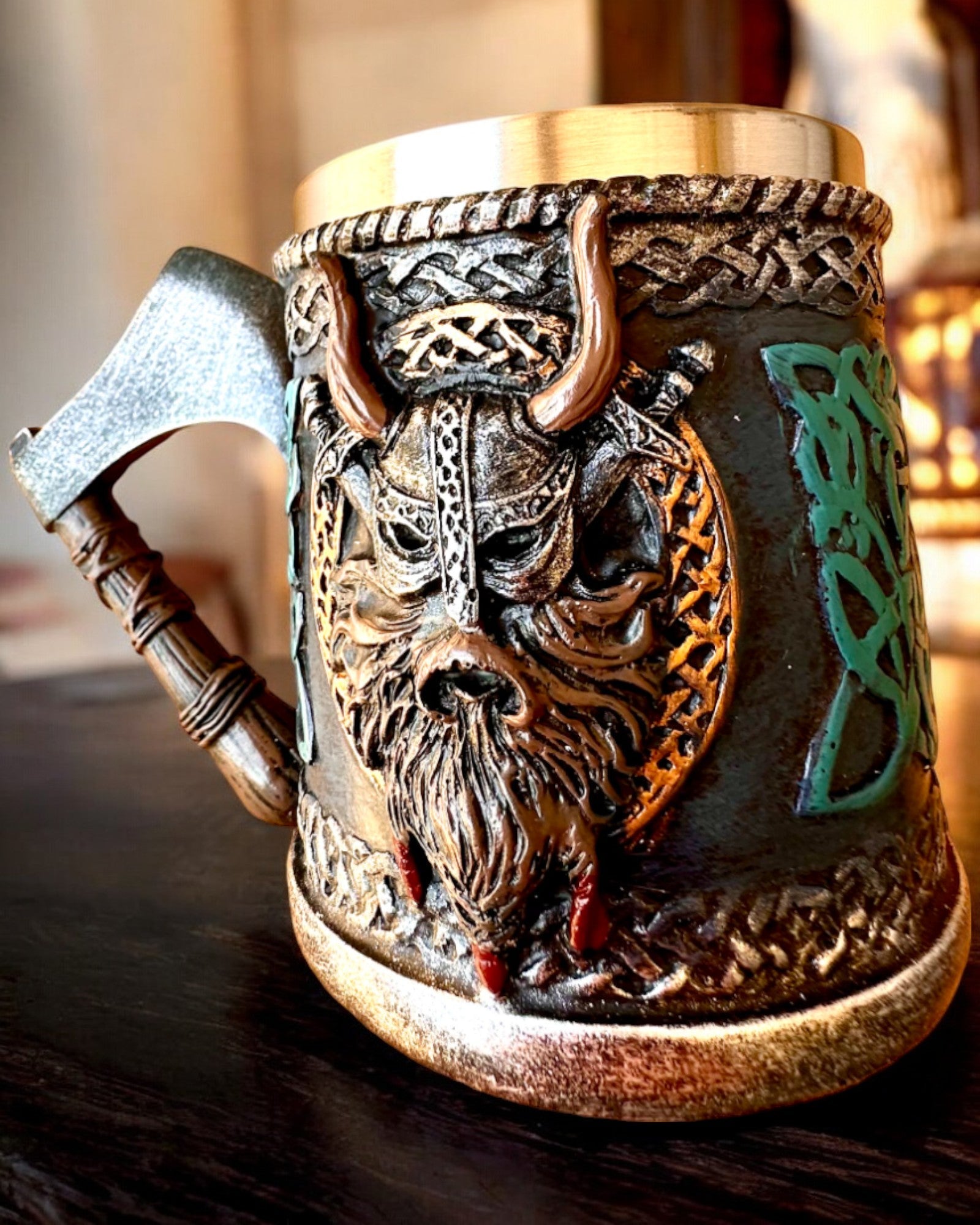 Ragnar szarv vikingszívószál - Gravírozási lehetőséggel ajándékba, 250 ml