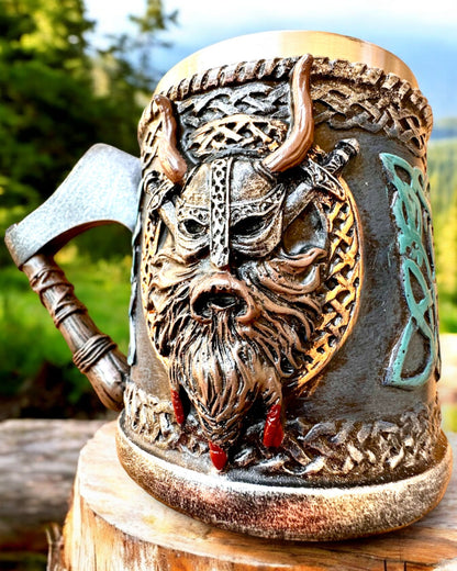 Ragnar szarv vikingszívószál - Gravírozási lehetőséggel ajándékba, 250 ml