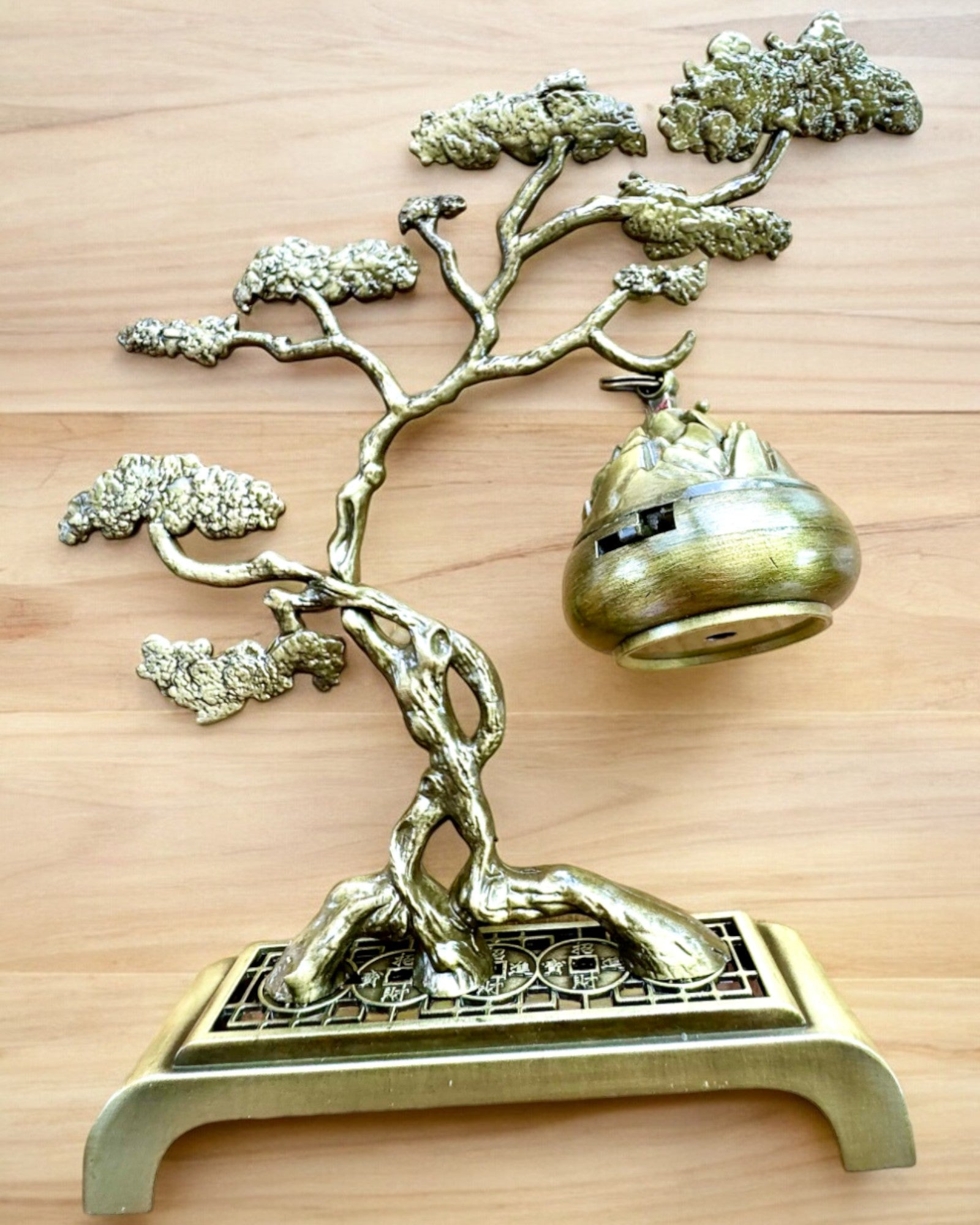 Elegáns Fém Füstölőtartó Bonsai - személyre szabható gravírozással ajándéknak