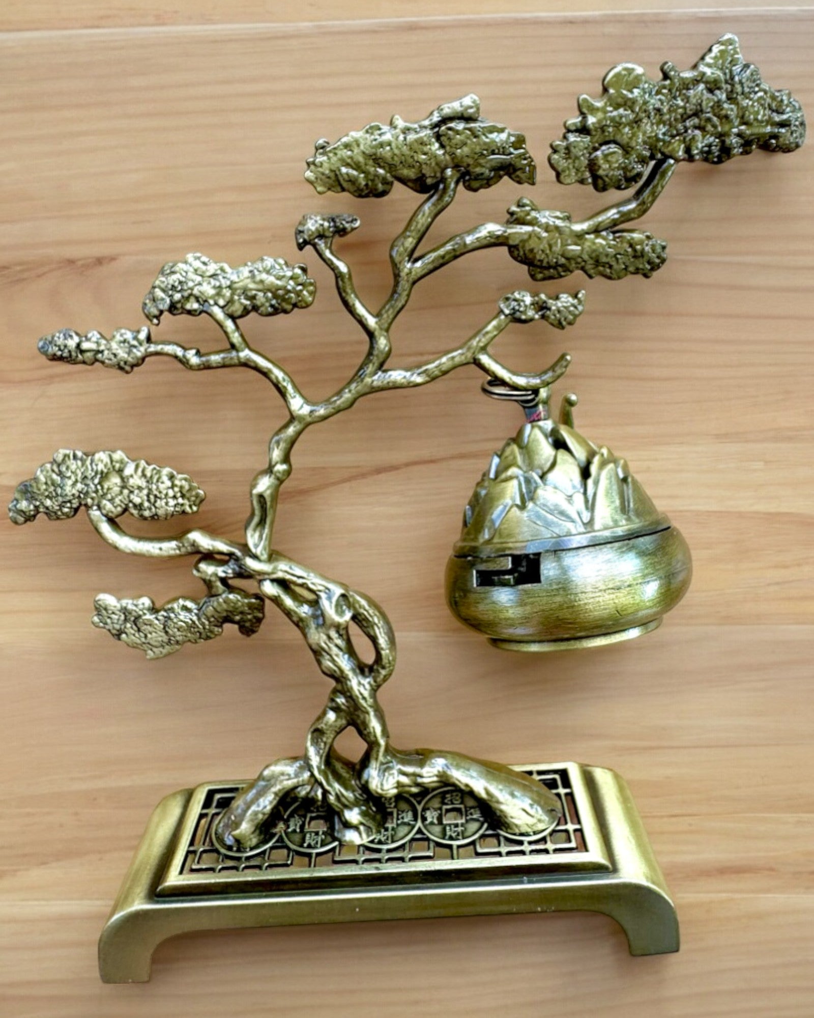 Elegáns Fém Füstölőtartó Bonsai - személyre szabható gravírozással ajándéknak