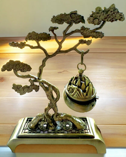 Elegáns Fém Füstölőtartó Bonsai - személyre szabható gravírozással ajándéknak