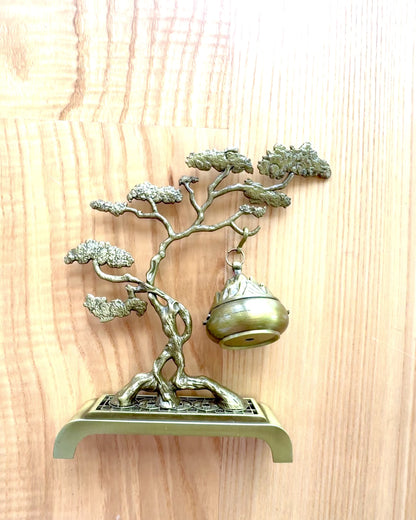 Elegáns Fém Füstölőtartó Bonsai - személyre szabható gravírozással ajándéknak